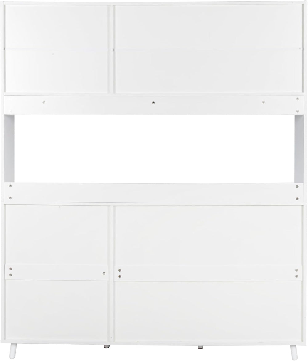 SOFTSEA Kitchen Pantry Cabinet with 4 Drawers & Microwave Shelf, 74.8&quo...