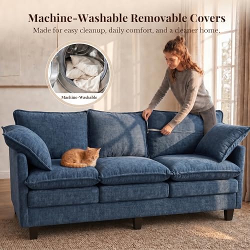 KYJ 69” Small Sofa, Cloud 3-Seat Love Seat, Small Couch for Living Room | 3 L...