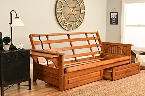 Kodiak Furniture Phoenix Futon in Barbados Finish, Full, Suede Peat