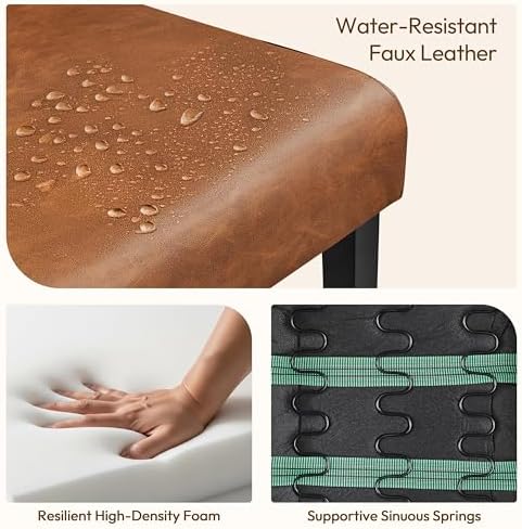 Yaheetech Dining Chairs Set of 6 Button Tufted Kitchen Chairs Retro Brown