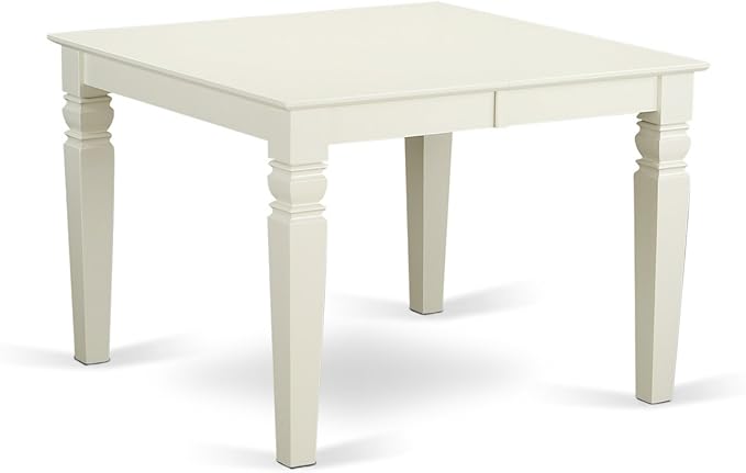 East West Furniture WEIP7-LWH-W 7 Piece Dining Table Set Consist of a Rectangle Dining Room Table with Butterfly Leaf and 6 Wooden Seat Chairs, 42x60 Inch, Linen White