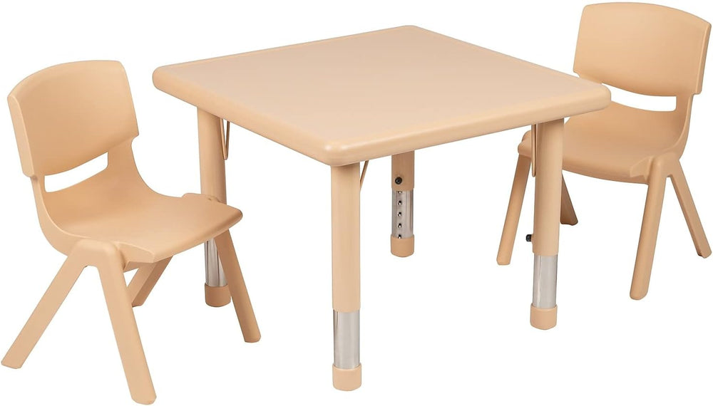 Flash Furniture 24" Square Natural Plastic Height Adjustable Activity Ta...