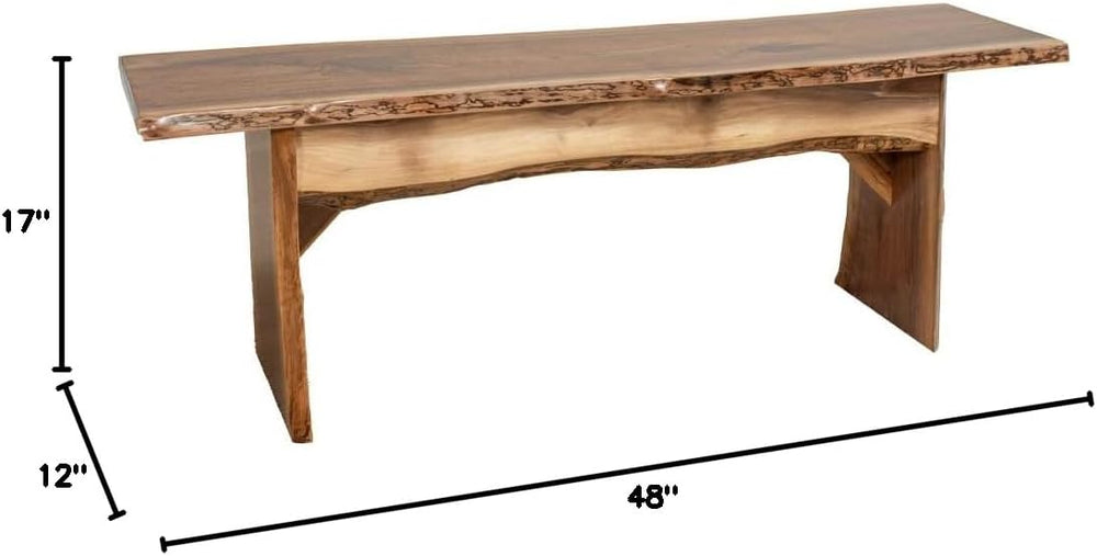 Rustic Red Door Co. Live Edge Wood Bench for Dining Table, Entryway, Bedroom,...