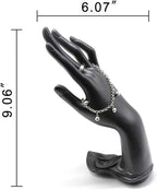 Resin Lotus Flower Ring and Bracelet Artcraft Hand Display Rack(Lotus Hand Model,Black)