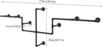 Industrial Pipe Clothes Rack Wall Mounted, 85.83 inches Heavy Duty Iron Pipe Clothing Garment Rail, Multi-Purpose Clothing Hanging Rod for Laundry Room and Closet Storage