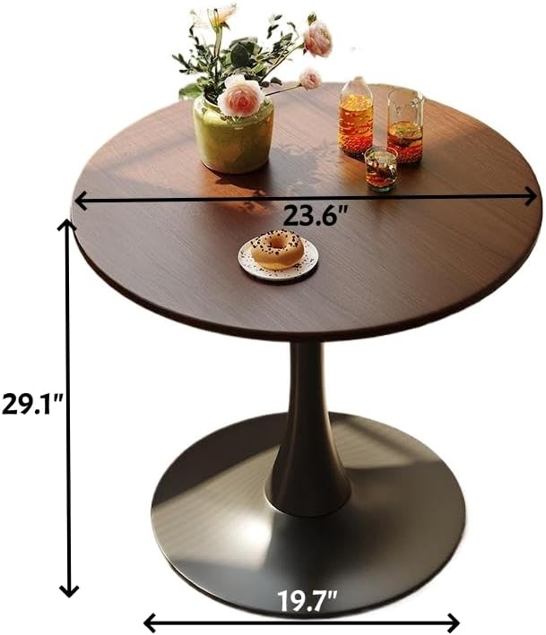 24" Round Cafe Table, Tulip Table for 2-3 Persons, Mid-Century Modern St...