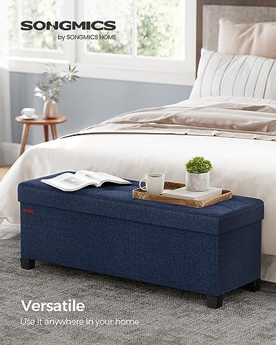 SONGMICS Storage Ottoman Bench, Foldable Foot Rest with Legs | End of Bed Ben...