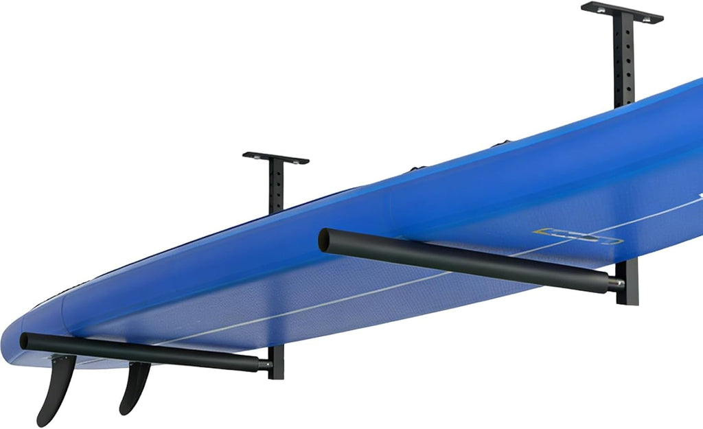 Stainless Steel Ceiling Storage Rack, 10"-18" Height Adjustable,Kayak Overhead Garage Storage Rack, Holds 100 lbs, for High-Altitude Storage of Kayaks, Surfboards, Canoes, Skis, and Ladders