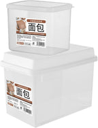 BESPORTBLE 2pcs Transparent Bread Storage Box with Lid for Kitchen Countertop Household Bread Bin Organizer Cheese Snacks Pantry and Bakery Use