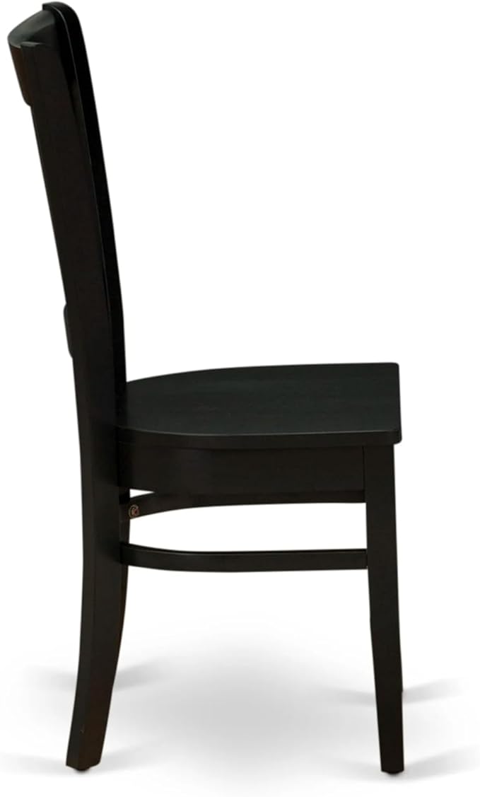 East West Furniture AMVA3-BLK-W 3 Piece Dining Table Set for Small Spaces Contains a Round Kitchen Table with Pedestal and 2 Dining Chairs, 36x36 Inch, Black