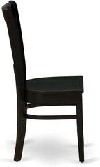 East West Furniture AMVA3-BLK-W 3 Piece Dining Table Set for Small Spaces Contains a Round Kitchen Table with Pedestal and 2 Dining Chairs, 36x36 Inch, Black