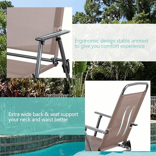 Vongrasig 6 Pieces Folding Patio Dining Set, All Weather Small Metal Outdoor ...