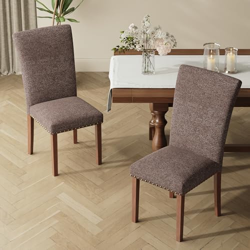 COLAMY Upholstered Parsons Dining Chairs Set of 4, Fabric Dining Room Kitchen...