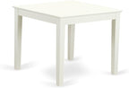 East West Furniture OXEN5-LWH-57 5 Piece Kitchen Table & Chairs Set Includes a Square Dining Room Table and 4 Pond Faux Leather Parsons Dining Chairs, 36x36 Inch, Linen White