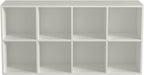 8-Cube Storage Shelf Bookcase - Wooden 4-Tier Floor Standing Open Bookshelf, Modern TV Stand up to 55 Inchs for Home and Office, Warm White