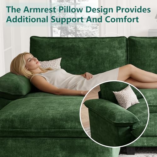 108" Modular Sectional Couch, L Shaped Cloud Sofa for Living Room | Comf...