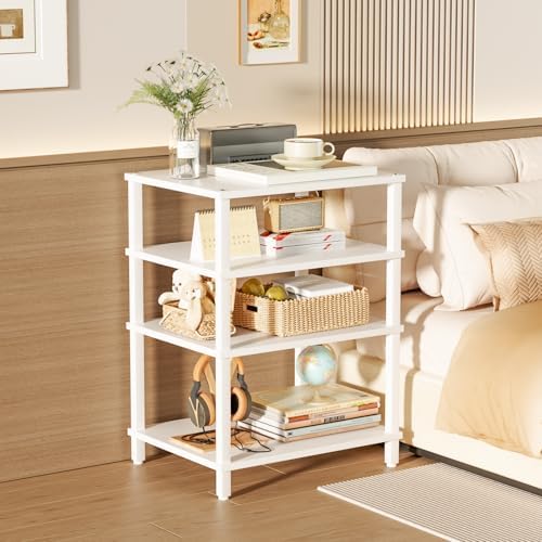LELELINKY 4-Tier AV Media Player Stand, Stereo Stand, Modern Audio Shelf,Wood...