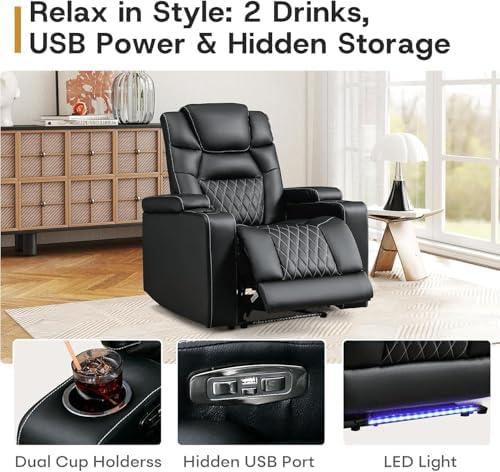 ANJ Power Home Theater Recliner Chair Set of 2, Electric Movie Theater Seatin...