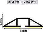 20Ft Cord Cover Heavy Duty Cable Protector 3 Channels Contains Cords Cables and Wires Easy to Unroll-Conceal Wires of Home Office Workshop Concerts or Other Outdoors Surround (Gray-2PCS 10Ft)