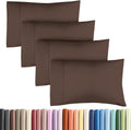 Standard Pillow Cases - 4 Pack - Super Soft Pillowcase Covers - Envelope Enclosure - Hotel Quality Pillow Protectors - Wrinkle Free, Shrink and Stain Resistant - Machine Washable - 20" x 26" (Brown)