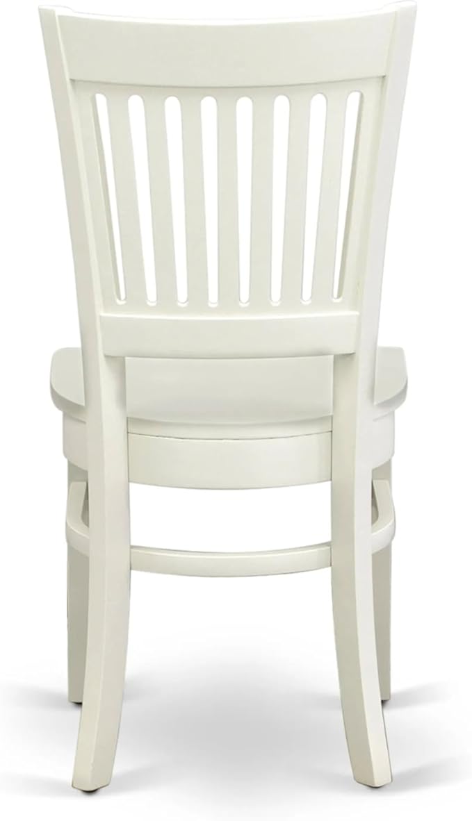 East West Furniture AMVA3-LWH-W 3 Piece Kitchen Table Set for Small Spaces Contains a Round Dining Room Table with Pedestal and 2 Dining Chairs, 36x36 Inch, Linen White