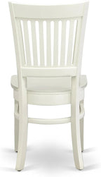 East West Furniture AMVA3-LWH-W 3 Piece Kitchen Table Set for Small Spaces Contains a Round Dining Room Table with Pedestal and 2 Dining Chairs, 36x36 Inch, Linen White