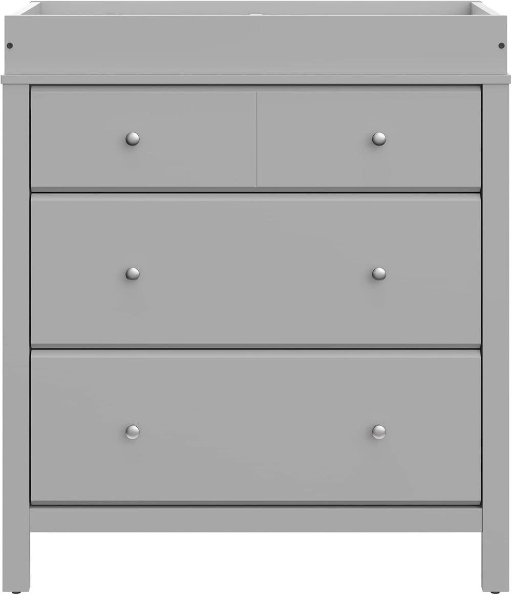 Storkcraft Horizon 3 Drawer Chest with Changing Topper, Pebble Gray