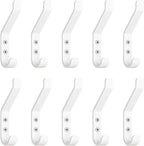 GlazieVault Coat Hooks for Wall – Door Hooks (10 Pack) - Heavy Duty Wall Mounted - Premium Design Rust Free Hooks