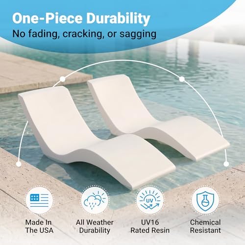 Aqua Outdoors Pool Lounge Chairs, Pool Chairs for in Pool, 9-in Water Depth |...