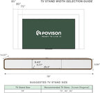 POVISON Fully-Assembled Minimalist Floating TV Stand, Modern Wall-Mounted Entertainment Center with 3 Flip-Down Cabinet Doors, Solid Wood, Walnut Veneer & White, 78"