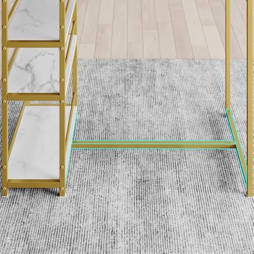 Dining Table Set for 2 with 3 Storage Shelves, 3-Piece Counter Height Kitchen...