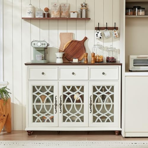 Joaxswe Farmhouse Sideboard Buffet Cabinet with Storage,48" Large Creden...