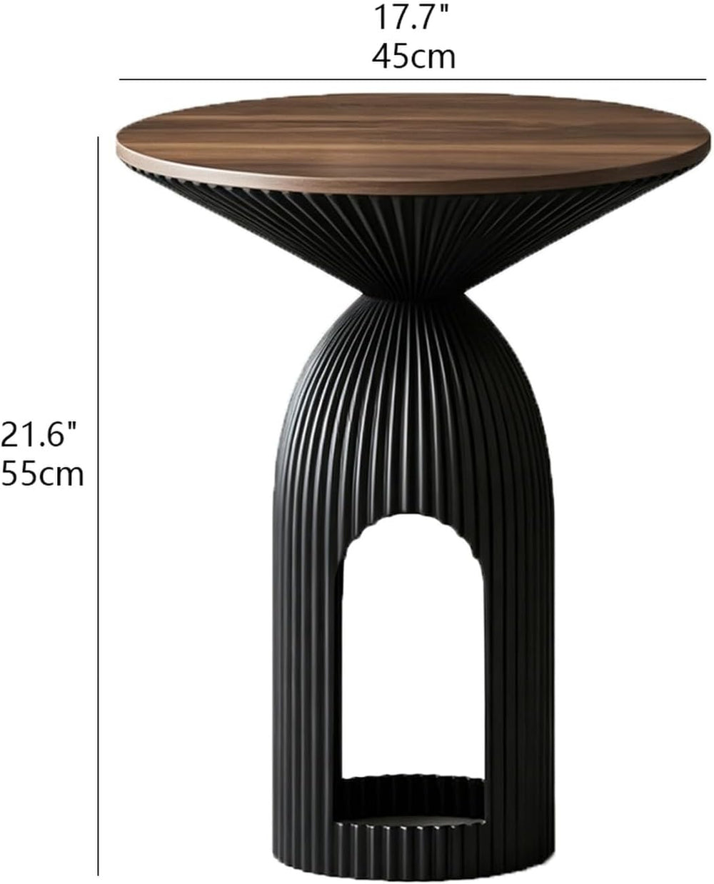 Round Accent End Table, 17.7'' Mid Century Modern Side Table, Circle ...
