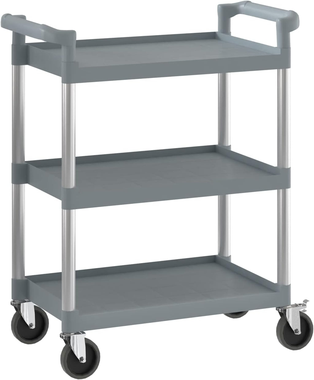 Gray Utility/Bussing Cart with Three Shelves - 32" x 16"