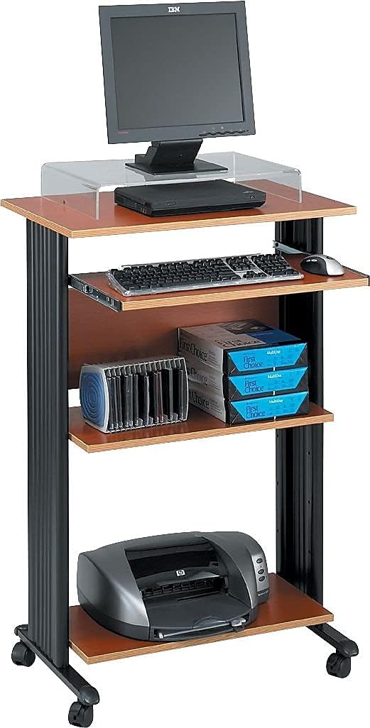 Safco MUV Mobile Stand-Up Desk - Mobile Desk with Keyboard Tray & Printer...
