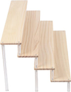 for acrylic And Wooden Ladder Organizer, Multi-Layer Display Shelf For Figures, Blind Boxes, Pastries Space-Saving Counter Stand 1-5 Tier(4 layer 50cm)