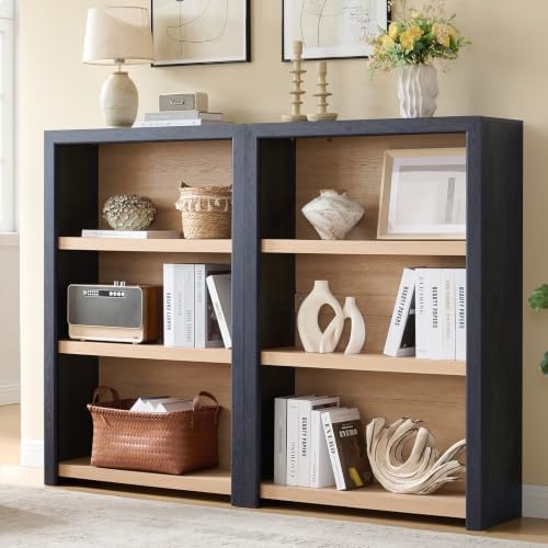 Book Shelf, 3-Tier Bookshelf with Adjustable Shelves,Free Standing Modern 48&...