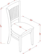 East West Furniture VAC-OAK-C Vancouver Dining Chairs - Linen Fabric Upholstered Wood Chairs, Set of 2, Oak