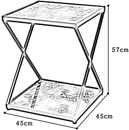 Telephone Table, 2 Tier Tempered Glass Sofa Side Table Living Room Iron Art C...
