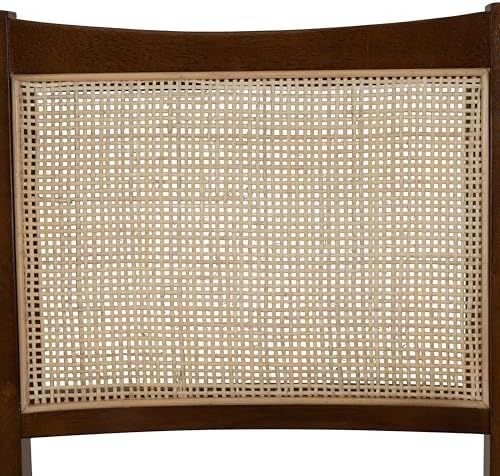 Powell Kasi Brown and Natural Rattan Cane Fully Assembled Foldable Wooden Din...
