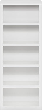 Furinno Rail 5-Tier Open Shelf Bookcase with Classic Style Edges, White