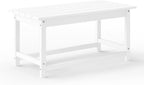 WestinTrends Malibu Outdoor Coffee Table, 35" x 17.5" All Weather Poly Lumber Patio Adirondack Coffee Table for Garden Lawn Porch Balcony, White