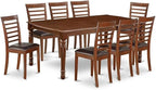 East West Furniture DOML9-MAH-LC 9 Piece Dining Table Set Includes a Rectangle Dining Room Table with Butterfly Leaf and 8 Faux Leather Upholstered Chairs, 42x78 Inch, Mahogany