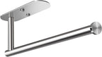HUFEEOH Adhesive Paper Towel Holder Under Cabinet Wall Mount for Kitchen Paper Towel, Stainless Steel Paper Towel Roll Rack for Bathroom Towel (13inch, Silver)