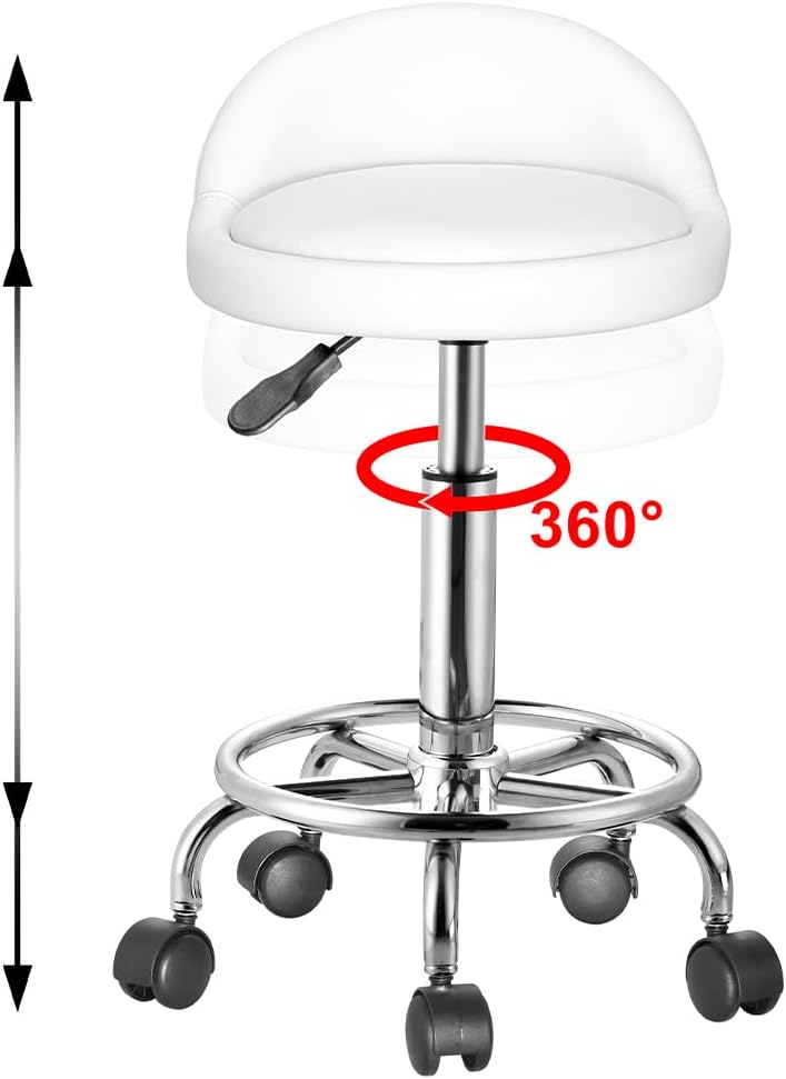 BAKAJI Ergonomic Faux Leather Stool - Minimalist Design