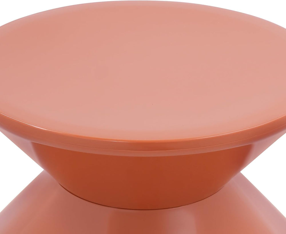 Round Side Table,Modern Hourglass Shaped Accent Stool, Minimalist Sofa Side T...
