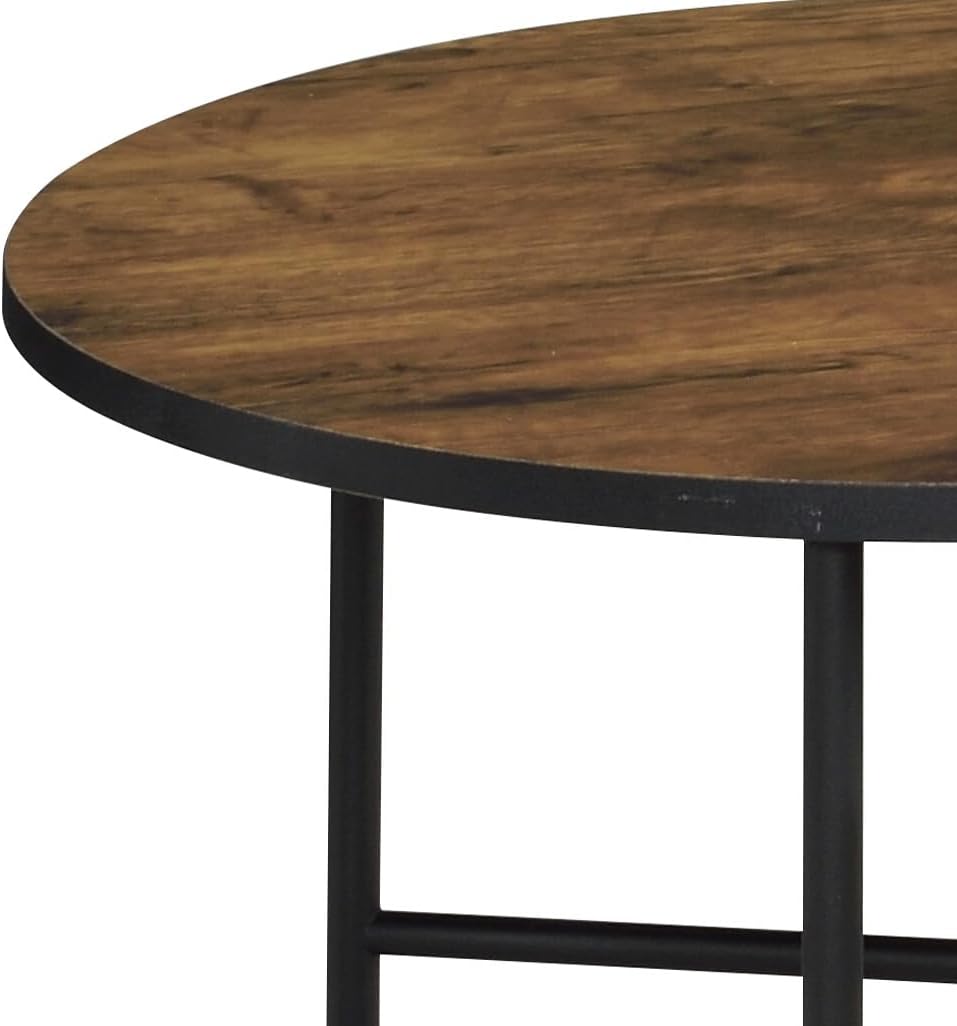 Vintage Oak and Black 2 Piece Nesting Tables with Brown+Black | Nesting table...