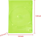 Maxtek 14mm Transparent Green Standard Single Capacity DVD Case with Outter Clear Sleeve Compatible for Xbox Game Discs, 100 Pieces Pack