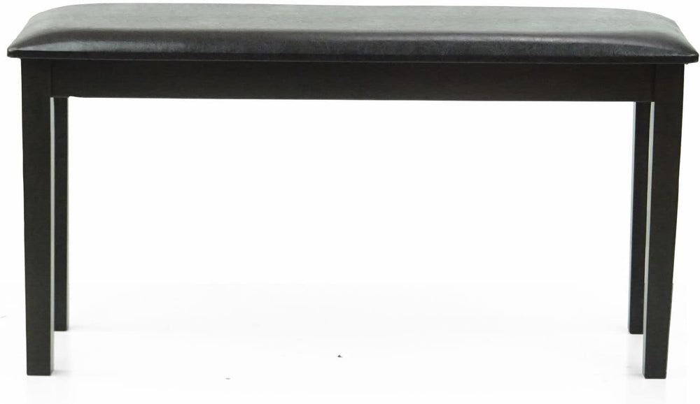 Dining Kitchen Solid Wooden Stained Bench Padded Seat Espresso Black Finish