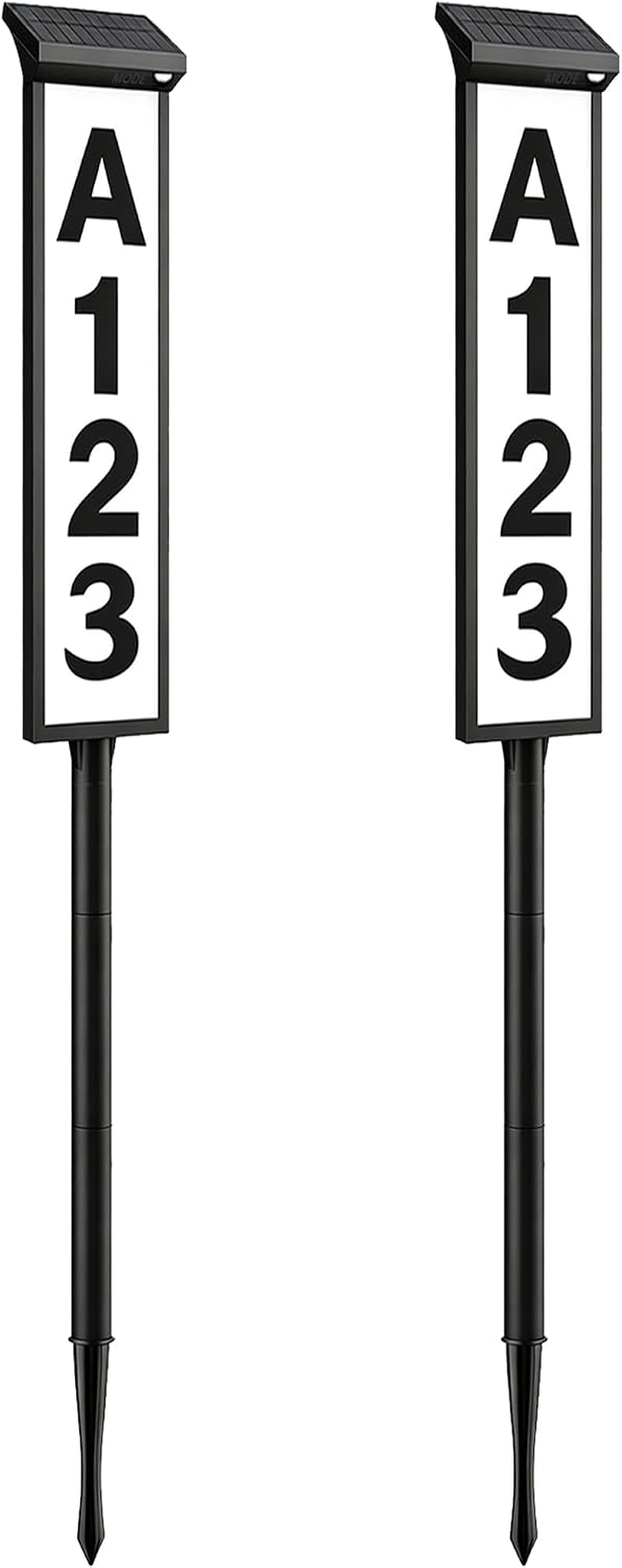 Yeelight Solar Address Sign, House Number for Outside Waterproof, 3-Color LED...